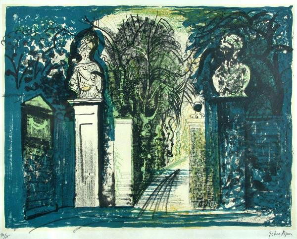 JOHN PIPER, OM, CH (1903-1992): John Piper, OM, CH The Entrance Gates of a Country House signed lower right "John Piper" and numbered 42/75 lithograph 46 x 58cm