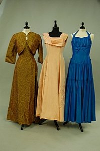 Six ballgowns, 1950s, including black net example - 2