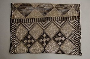 An Azute stole, Egyptian, late 1920s, brown net w