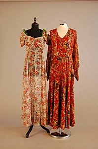 Four colourful printed chiffon early 1930s full-l