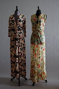 Four colourful printed chiffon early 1930s full-l - 2