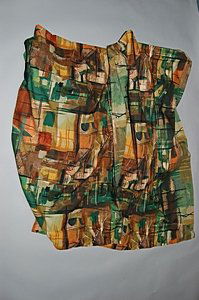 A pair of John Piper `Stones of Bath' Curtains, c: A pair of John Piper `Stones of Bath' Curtains, circa 1962, printed in painterly shades of brown and green, 238 by 94cm, 107 by 42in, (2(