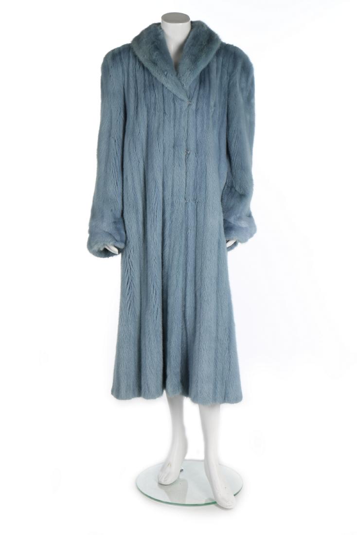 A reversible pale blue mink coat, 1990s, un-labelled, (1 of 5)