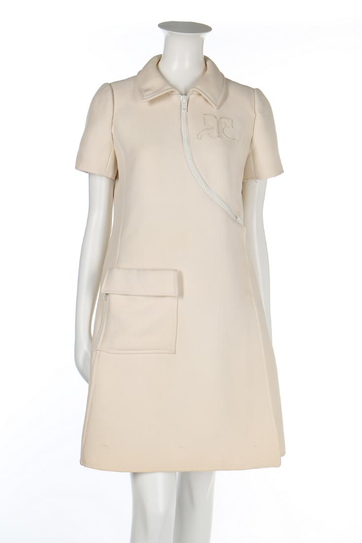 An André Courrèges ivory wool dress, circa 1970, Paris (1 of 6)