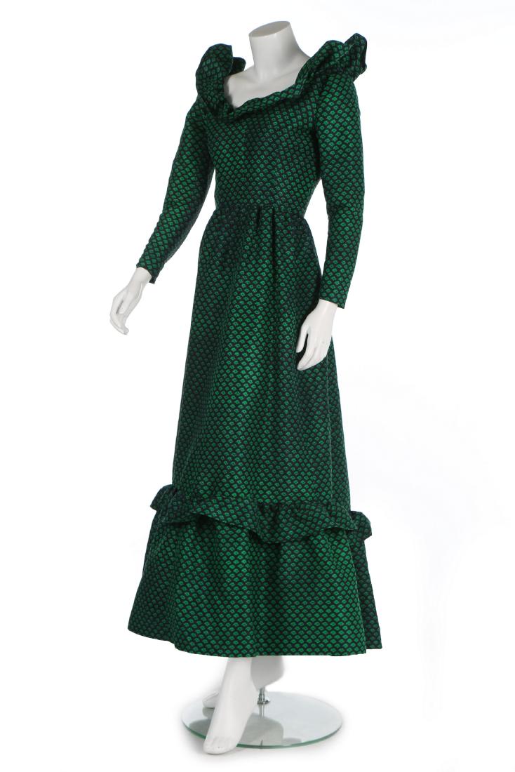 A Givenchy couture black and green silk evening gown, (1 of 6)