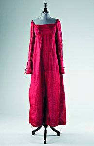 53: A fine burgundy silk gauze dress circa 1810-15, wit