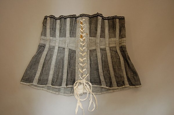 Four interesting corsets, comprising: a grey calico - 3