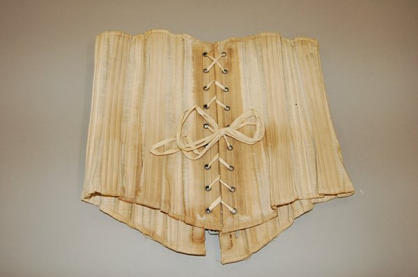 Four interesting corsets, comprising: a grey calico - 4