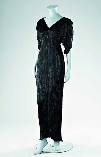 48 A Mariano Fortuny Black Silk Delphos Gown Circa 19