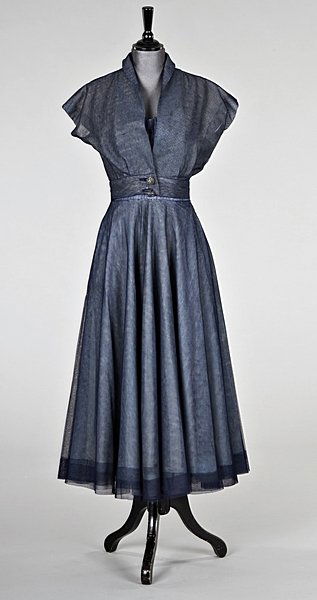 51: A Schiaparelli blue tulle dinner gown and matching - Dec 13, 2007 | Kerry Taylor Auctions in United Kingdom