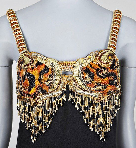 A Gianni Versace tiger-beaded sheath, circa 1994,