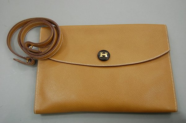 An Hermès tan pig-skin Rio bag, 1980s, unlined, w