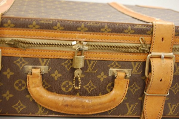 A Louis Vuitton soft-sided suitcase, probably 1960s - 7