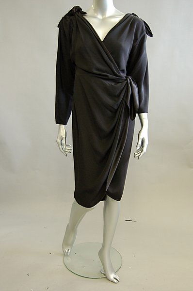 Two Antony Price cocktail dresses, 1980s, labelled: Two Antony Price cocktail dresses, 1980s, labelled, a black and gold brocatelle example with black maribou trim to the plunging neckline, figure hugging, tapering skirt; the other of black satin-backe