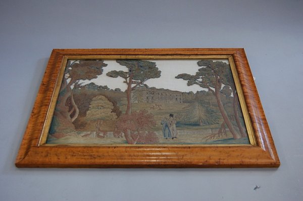 A woolwork embroidery of a couple, fine country h