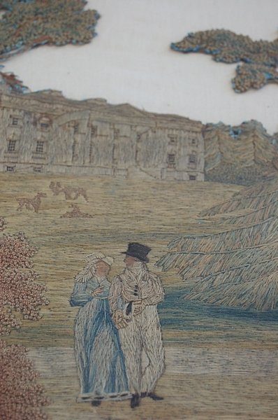 A woolwork embroidery of a couple, fine country h - 3