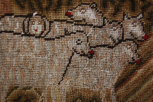 A naive embroidery of a shepherd and his love, ci - 4