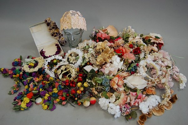 A general group of floral and fruit trimmings and