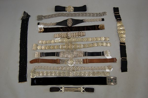 A group of belts, mainly 1890s-early 1920s, appro