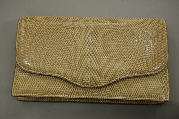 An Hermès light brown lizard Ondine bag, 1980s, V