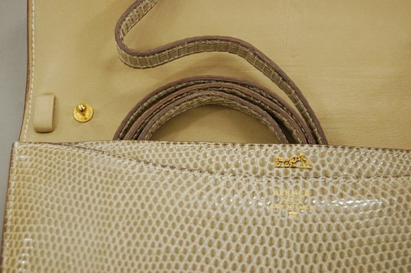 An Hermès light brown lizard Ondine bag, 1980s, V - 3