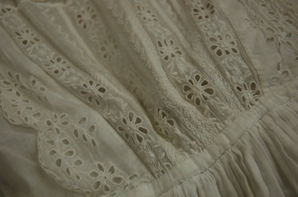 Two Ayreshire work christening robes, mid 19th cen - 2