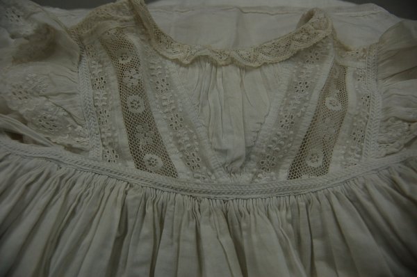 Two Ayreshire work christening robes, mid 19th cen - 5