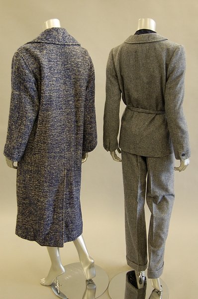 A Christian Dior blue and white tweed coat, mid 1 - 2