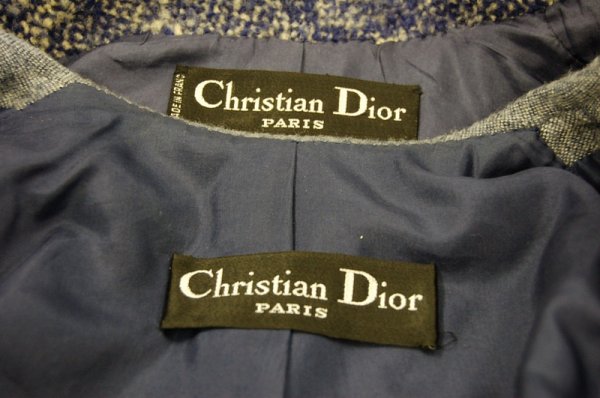 A Christian Dior blue and white tweed coat, mid 1 - 5