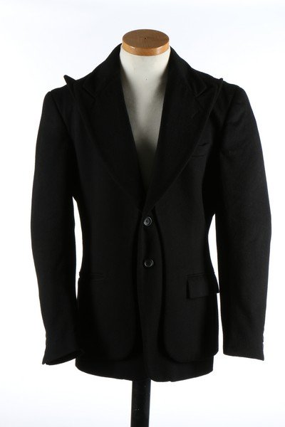 A rare and early Alexander McQueen double layered black: A rare and early Alexander McQueen double layered black cashmere jacket, worn for the 'Danté' collection menswear show, Autumn-Winter, 1996, bearing remains of the original show label no 129, also wi