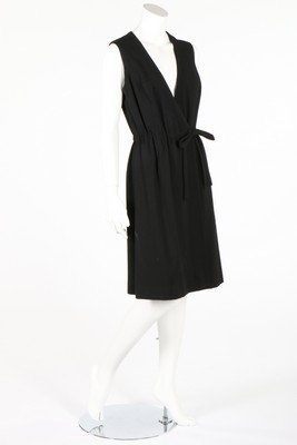 Three cocktail dresses originally belonging to Dame: Three cocktail dresses originally belonging to Dame Vera Lynn, mid to late 1960s, of black crepe, cream cutwork cotton and beige crepe; and cream crepe with button front, average bust size 97cm, 38in;