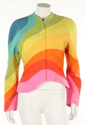 A Thierry Mugler 'Rainbow' jacket, Spring-Summer, 1990,: A Thierry Mugler 'Rainbow' jacket, Spring-Summer, 1990, labelled and size 42, bust approx 92cm, 36in