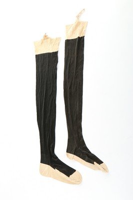 Two pairs of Queen Victoria's black silk stockings and (1 of 7)
