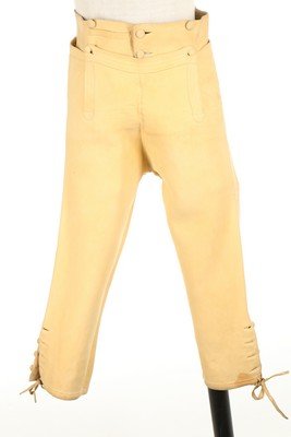 A pair of men's doeskin breeches, circa 1790, with self (1 of 5)