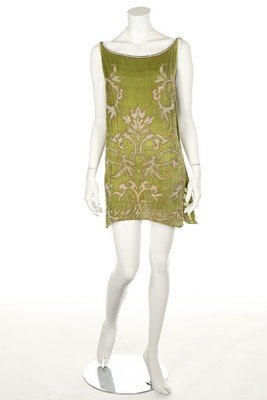 A Callot Soeurs embroidered acid-green velvet (1 of 8)