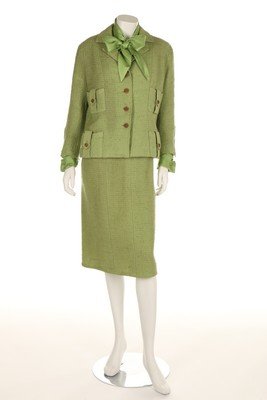 A Chanel couture classic green wool suit, 1959, (1 of 6)