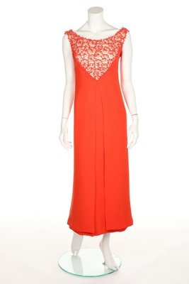 A Carven couture beaded coral-orange silk crêpe evening (1 of 6)