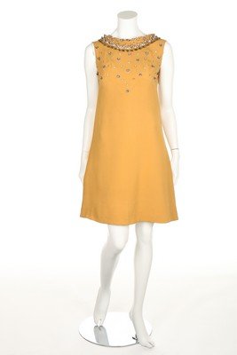 A Carven couture ochre crêpe cocktail dress, early (1 of 7)