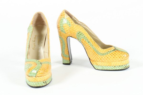 A pair of Terry de Havilland yellow and green snakeskin (1 of 5)