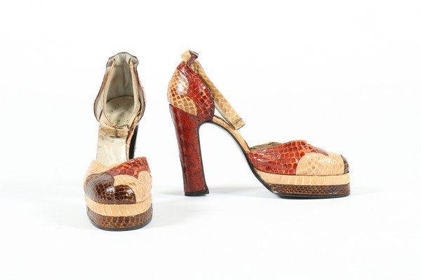 A pair of Terry de Havilland snakeskin platform shoes, (1 of 5)