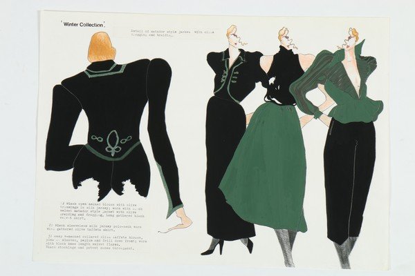 Three John Galliano fashion sketches 'Winter (1 of 6)