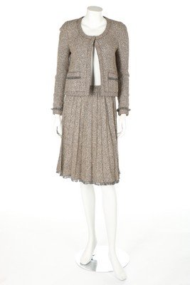 A Chanel couture flecked tan tweed suit, circa 1993, (1 of 8)