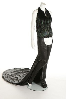 A Maison Martin Margiela feather and leather ensemble, (1 of 7)