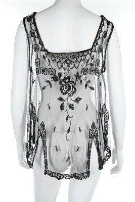 1920s-30s eveningwear, comprising a black beaded tulle (1 of 9)