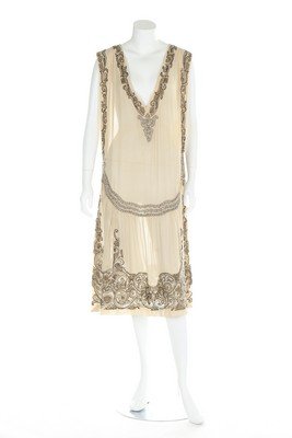 A beaded silk crepe tabard style flapper dress and (1 of 7)