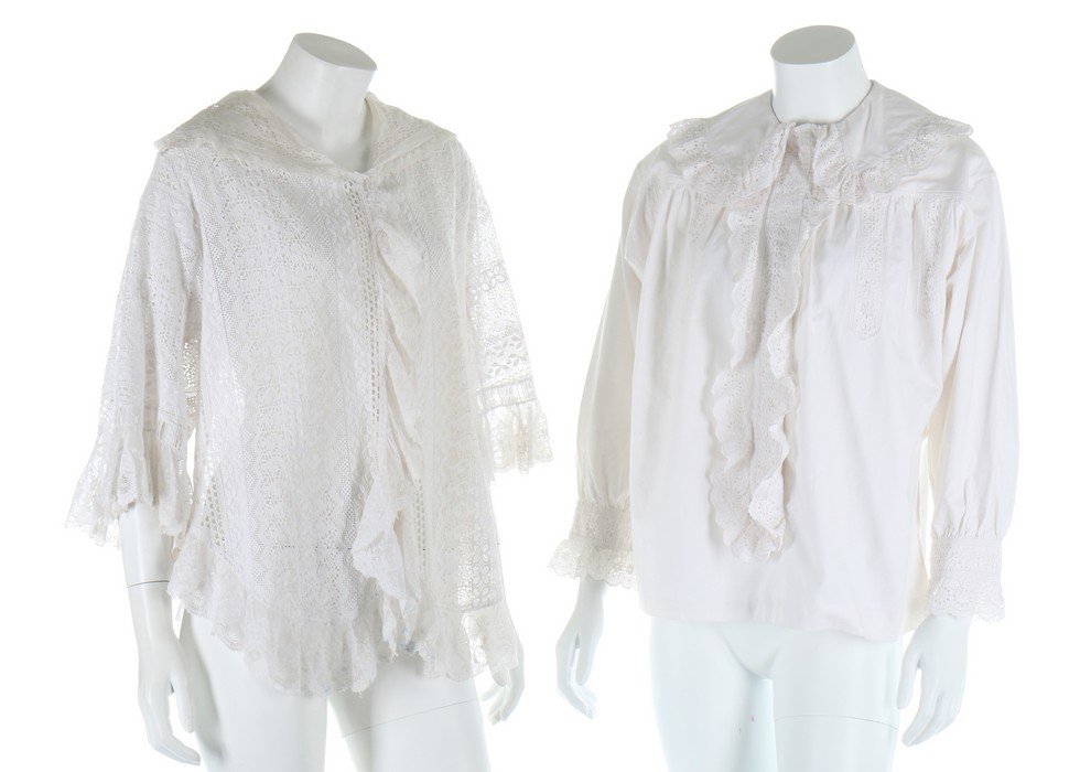 White cotton, linen and lace garments dating from 1880, (1 of 6)