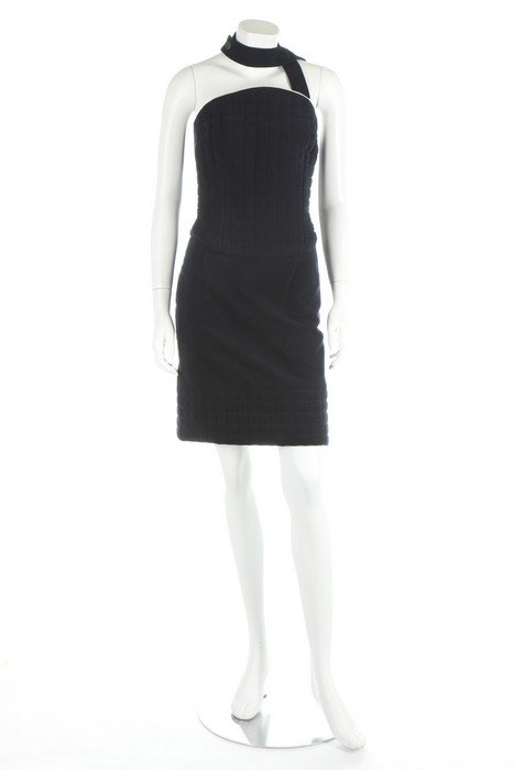 A Chanel navy suedette ensemble, 2000, the quilted (1 of 8)