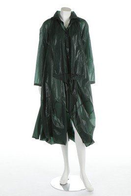 An Issey Miyake green nylon coat, labelled, voluminous (1 of 4)
