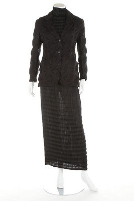 An Issey Miyake textured black ensemble, circa 1993, (1 of 9)