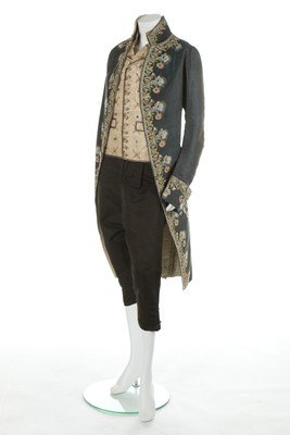 A man's elaborately embroidered court coat, circa 1790, (1 of 9)